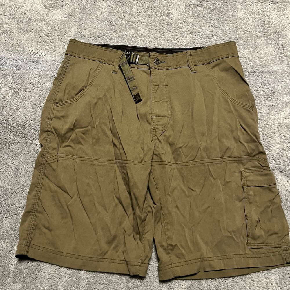 Prana Zion Shorts Mens 34 X10 Belted Nylon Hiking Performance  **